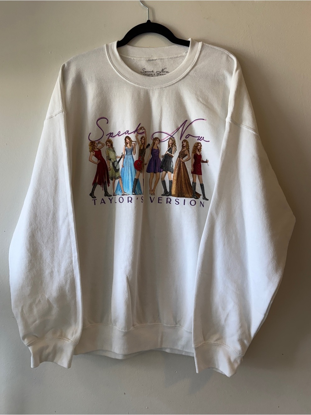 Taylor Swift Speak Now Taylor’s Version Sweatshirt XL White Crewneck Long Sleeve - Picture 2 of 10